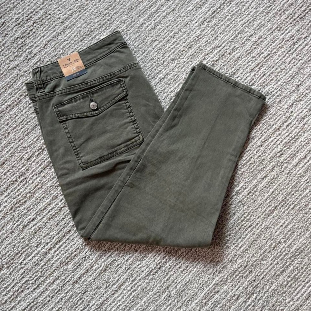 American Eagle Deadstock Capri Pants Cropped NWT Utility Jeggings Women 16 - Picture 2 of 8